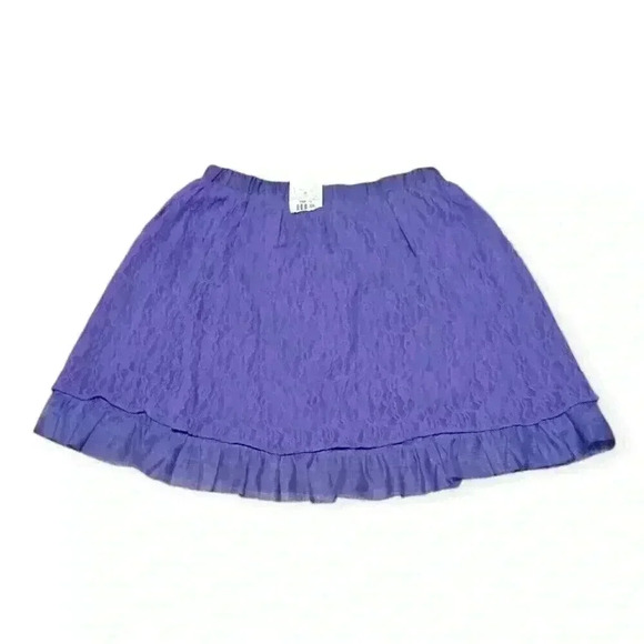 Pony Tails Girls Purple Skirt Floral Textured Lace Size 16 - Picture 2 of 11
